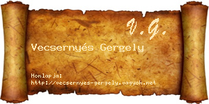 Vecsernyés Gergely névjegykártya