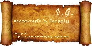 Vecsernyés Gergely névjegykártya